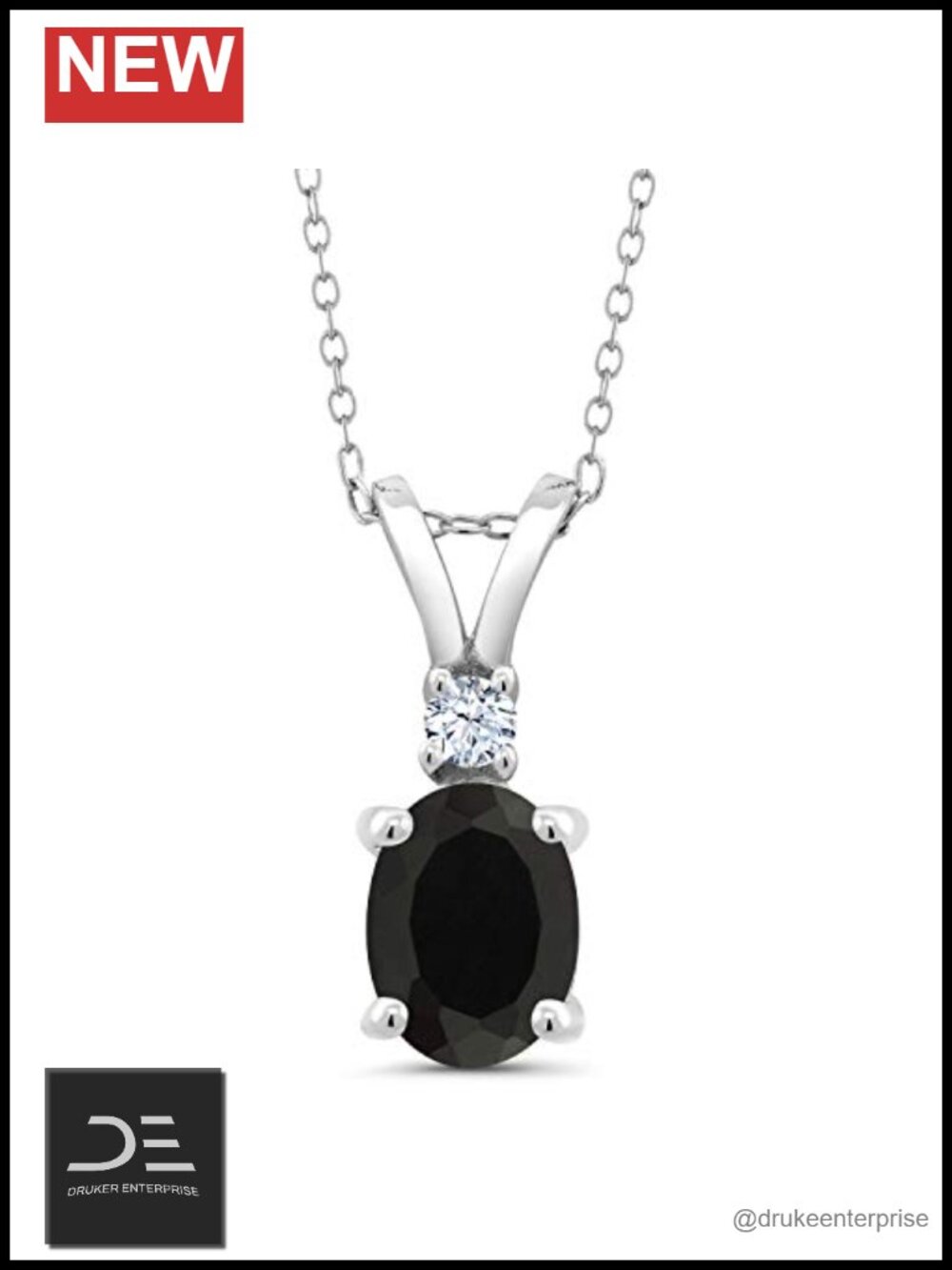 925 Sterling Silver Oval Birthstone Pendant Necklace 18in